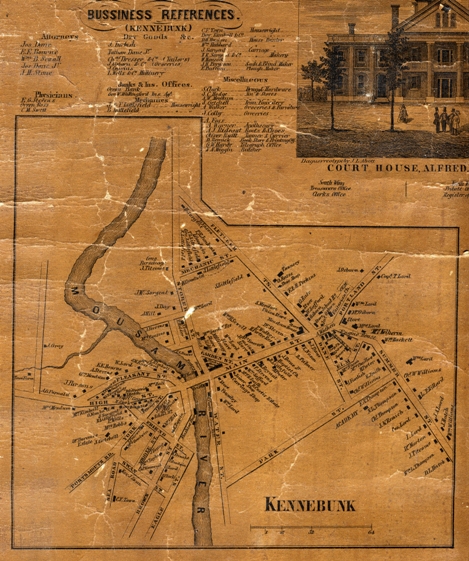 1856 York County Atlas wall map